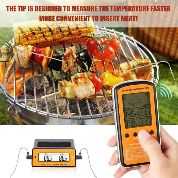 Wireless Remote BBQ Thermometer Dual Probe Digital Cooking Meat Food Oven Thermometer Reluova