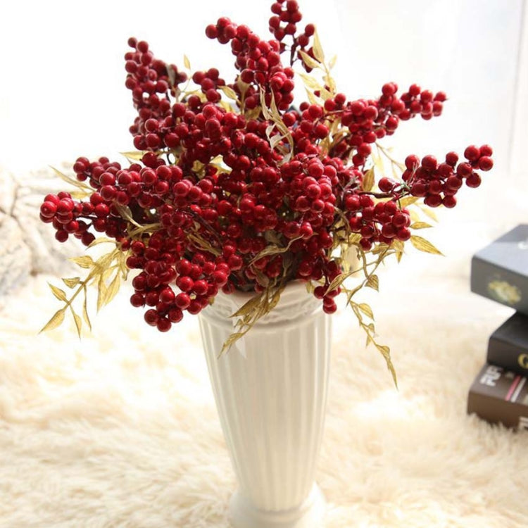 2 PCS Foam Cranberry Artificial Fruit Bouquet Wedding Decoration-Reluova