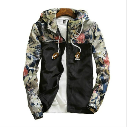 Floral Bomber Jacke Männer Hip Hop Slim Fit Blumen Pilot Bomber Jacke Mantel männer Kapuzen Jacken