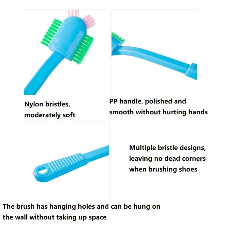 Long Handle Shoe Brush Cleaning Shoe Cleaning Brush Household Items Soft Hair Multi-head Brush Random Color