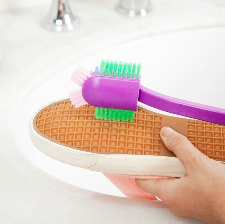 Long Handle Shoe Brush Cleaning Shoe Cleaning Brush Household Items Soft Hair Multi-head Brush Random Color