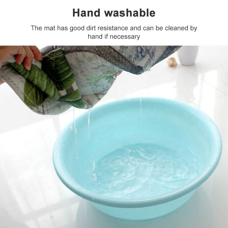 Marine Series Pattern Bathroom Toilet Non-slip Mat Flannel Absorbent Foot Pad