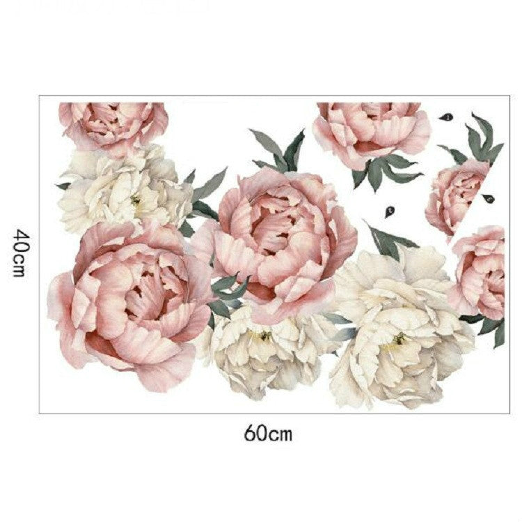 Peony Rose Flowers Wall Sticker Home Decor My Store