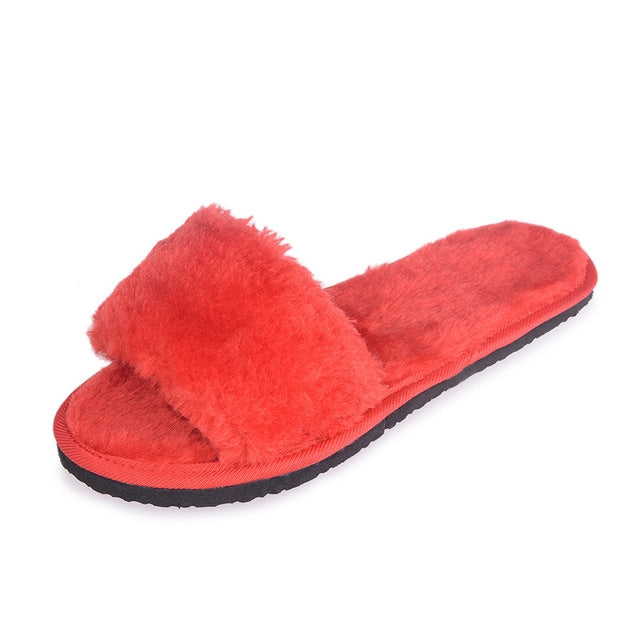 Plush Slippers Fashion Non-slip Soft Couple Slippers Reluova