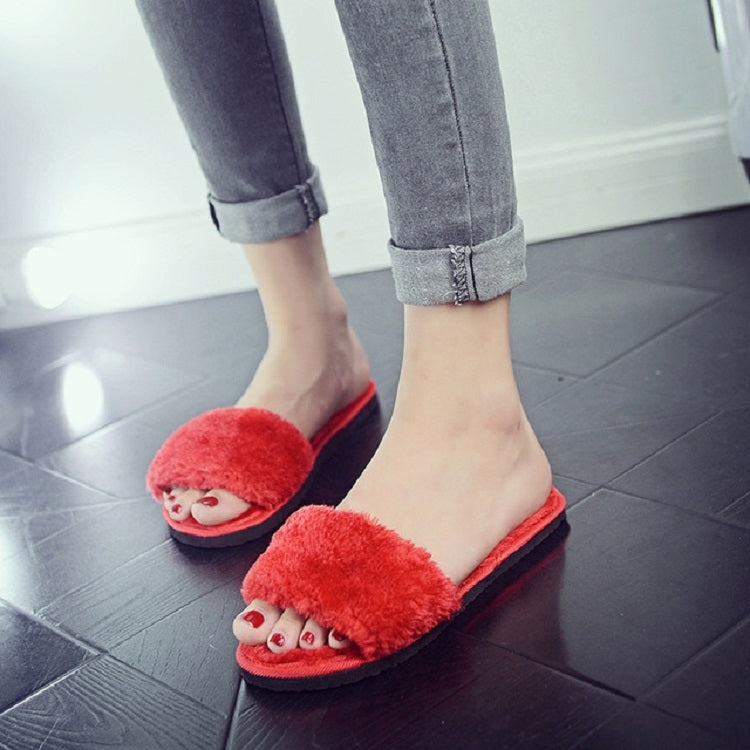 Plush Slippers Fashion Non-slip Soft Couple Slippers Reluova