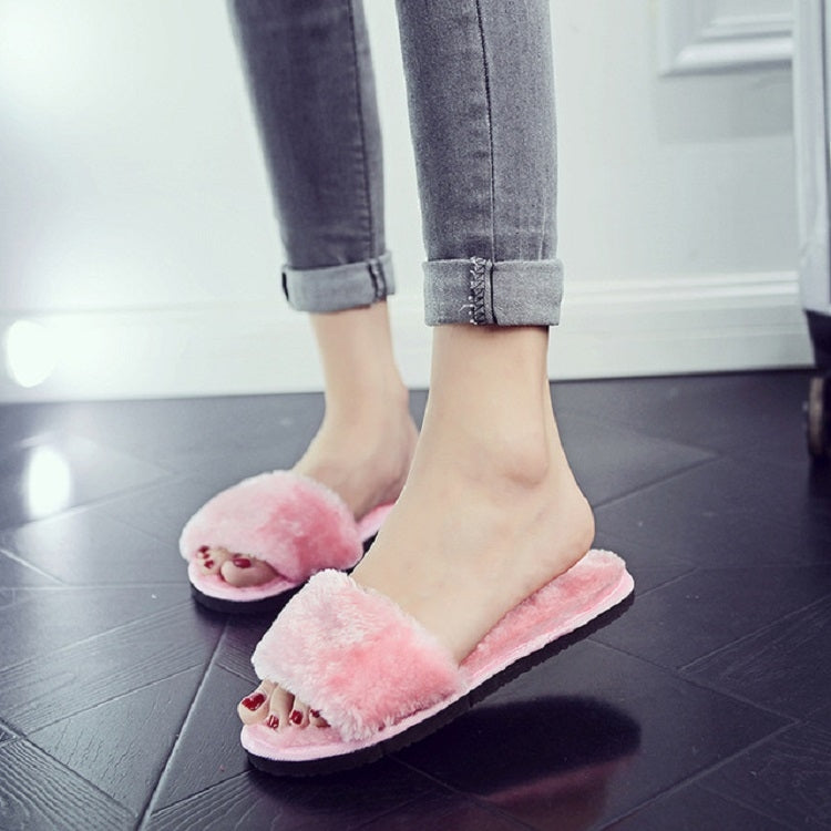 Plush Slippers Fashion Non-slip Soft Couple Slippers Reluova