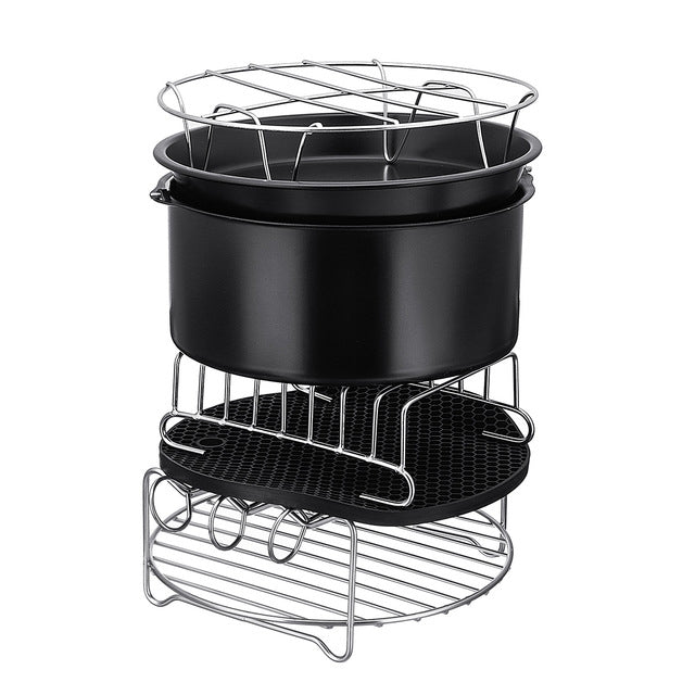 9 inch 12 in 1 Baking Grill Fryer Pan Air Fryer Accessories for 5.3QT-6.8QTup-Reluova