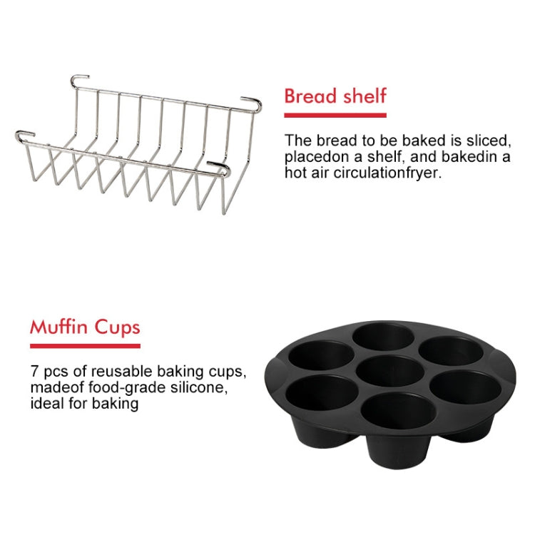 9 inch 12 in 1 Baking Grill Fryer Pan Air Fryer Accessories for 5.3QT-6.8QTup-Reluova