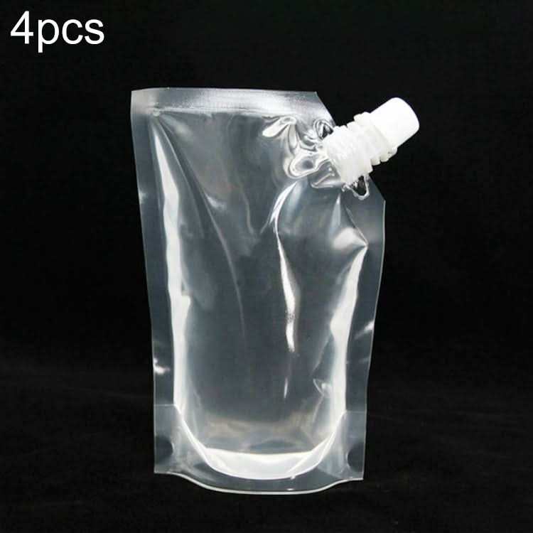 4 PCS Transparent Self-Supporting Mouth Bag Milk Juice Drink Outlet Wine Bag-Reluova