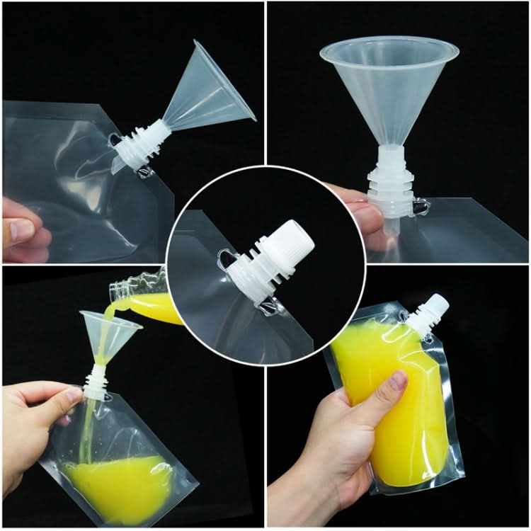 4 PCS Transparent Self-Supporting Mouth Bag Milk Juice Drink Outlet Wine Bag-Reluova