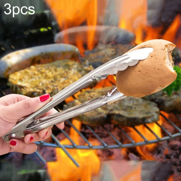 3 PCS 9 inch Stainless Steel Food Clip Bread Barbecue Clip Baking Tools-Reluova