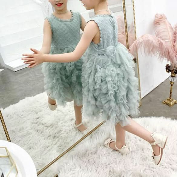 Summer Girls Sleeveless Tutu Lace Dress Reluova