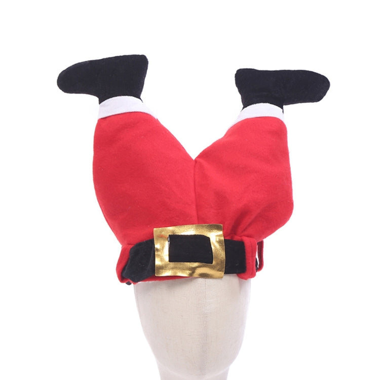 Christmas Party Santa Claus Leg Pants Plush Cap Decoration