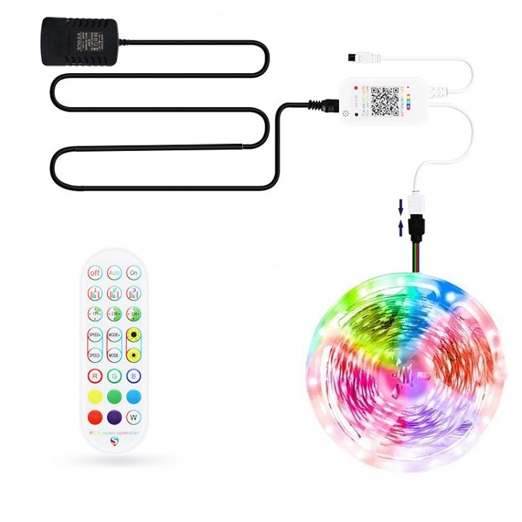 Bluetooth Suit Smart Music Sound Control Light Strip Non-waterproof 5050 RGB Colorful Atmosphere LED Light Strip With 24-Keys Remote Control, Series 2 My Store