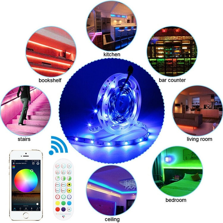 Bluetooth Suit Smart Music Sound Control Light Strip Non-waterproof 5050 RGB Colorful Atmosphere LED Light Strip With 24-Keys Remote Control, Series 2 My Store