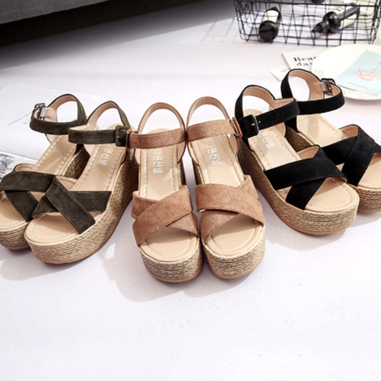 Sloppy Platform Suede Sandals Reluova