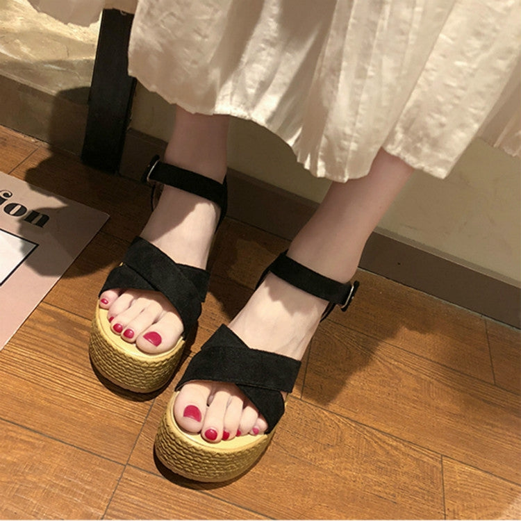 Sloppy Platform Suede Sandals Reluova