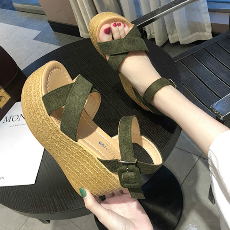 Sloppy Platform Suede Sandals Reluova