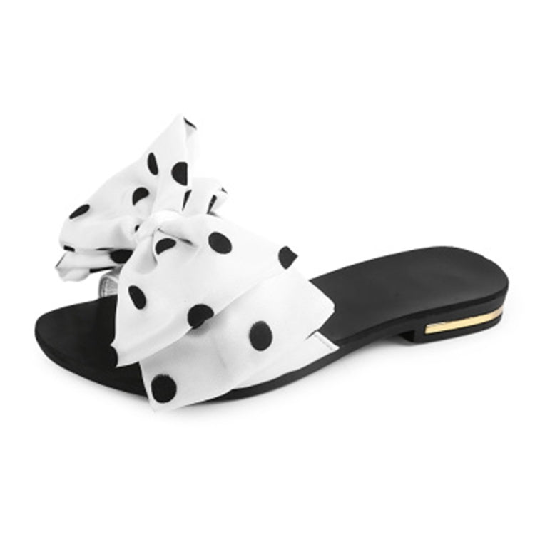 Summer Ladies Wild Word Slippers Bow Non-slip Beach Shoes Reluova