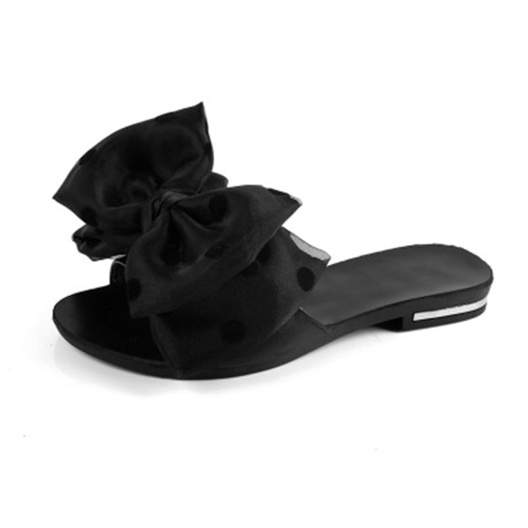 Summer Ladies Wild Word Slippers Bow Non-slip Beach Shoes Reluova