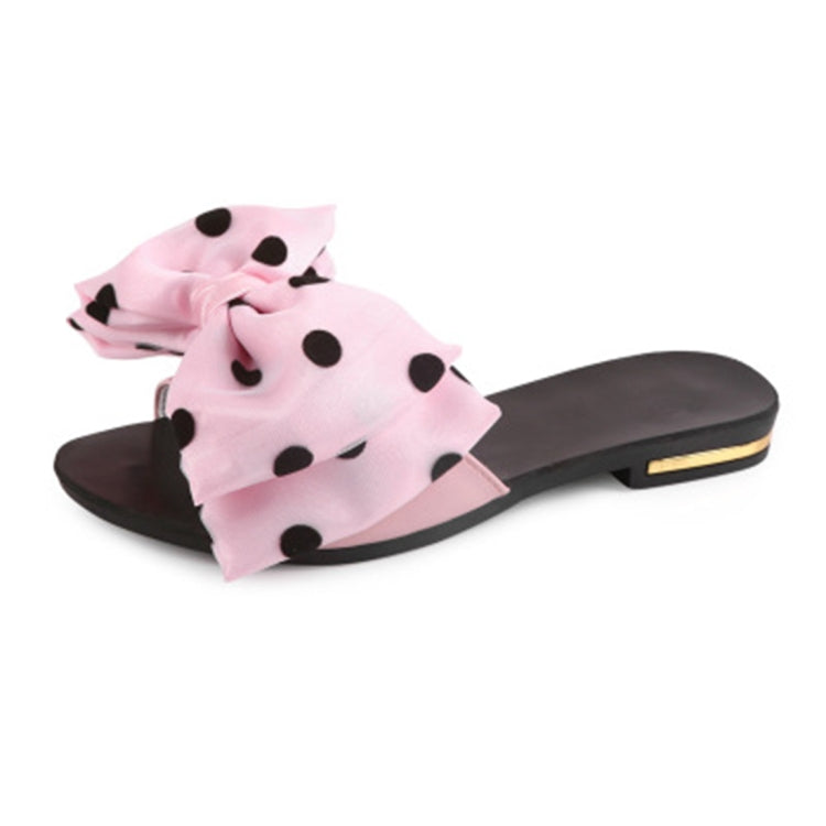 Summer Ladies Wild Word Slippers Bow Non-slip Beach Shoes