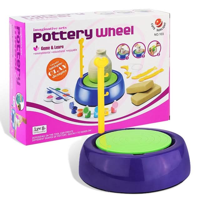 Portable Mini DIY Manual Electric Porcelain Pottery Children Art Education Crafts Christmas Gifts Reluova