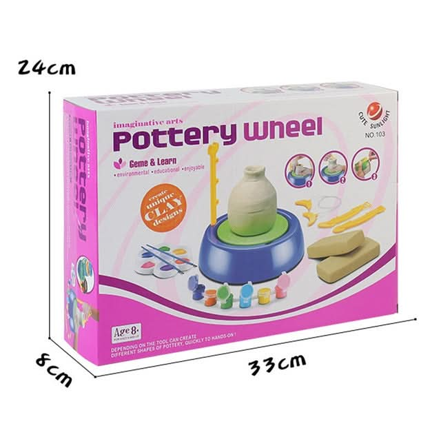 Portable Mini DIY Manual Electric Porcelain Pottery Children Art Education Crafts Christmas Gifts Reluova