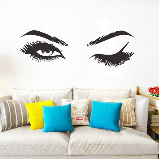 2 PCS/Set Makeup Shop Beauty Studio Decoration Personality Eyebrow Wall Sticker-Reluova