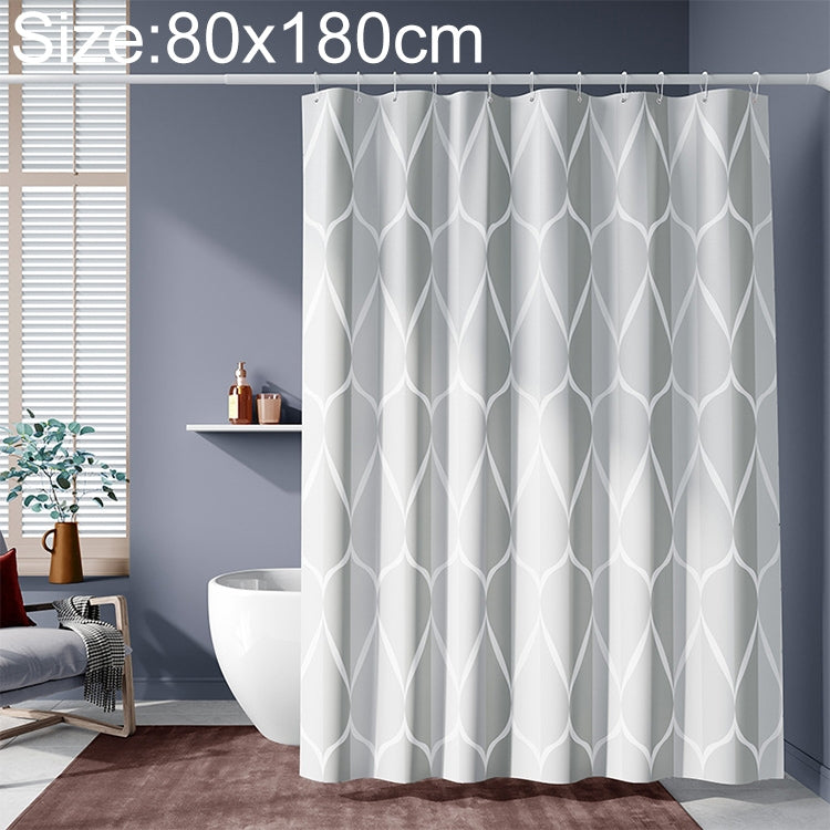 Shower Curtain Waterproof Bathroom Geometric Light Grey Bath Curtains My Store