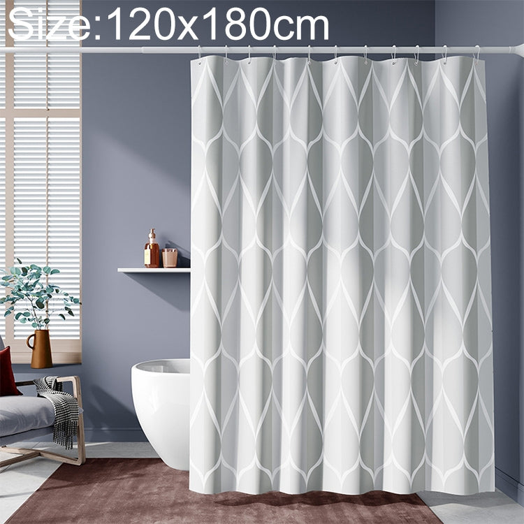 Shower Curtain Waterproof Bathroom Geometric Light Grey Bath Curtains My Store