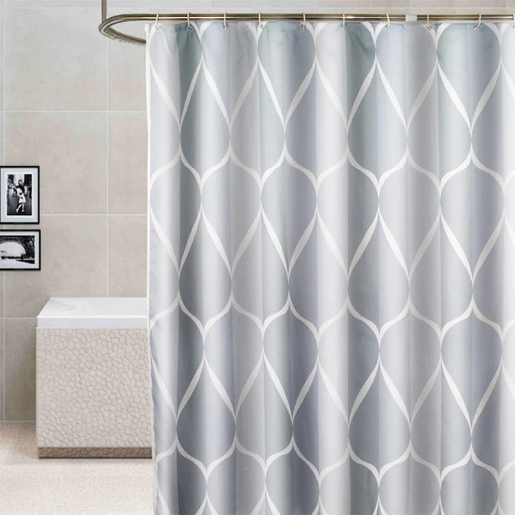 Shower Curtain Waterproof Bathroom Geometric Light Grey Bath Curtains My Store