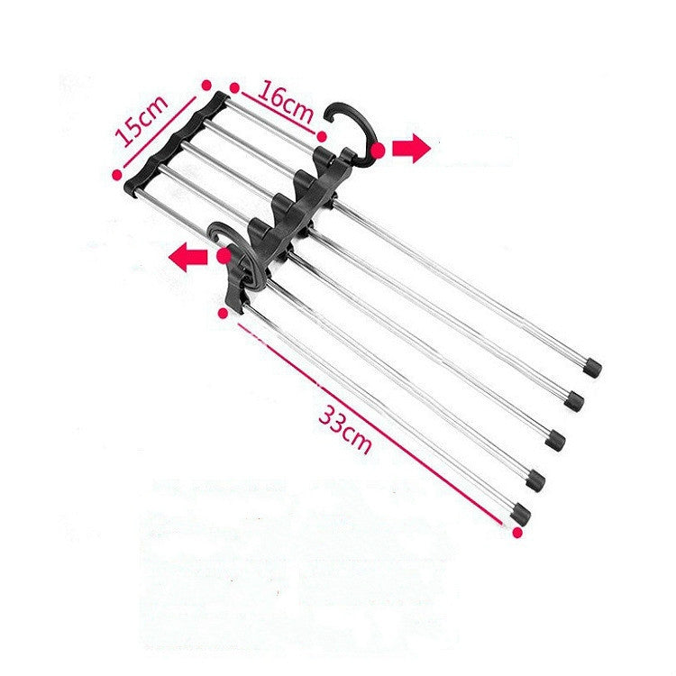 Multifunctional  5 in 1 Telescopic Folding Wardrobe Magic Trousers Rack