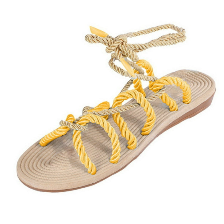 Women Sandals Stagger Hemp Rope Shoes