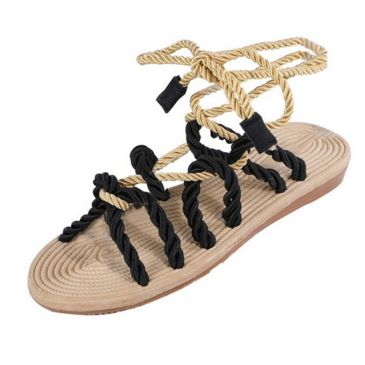 Women Sandals Stagger Hemp Rope Shoes Reluova