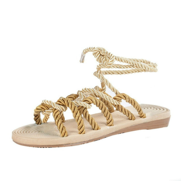 Women Sandals Stagger Hemp Rope Shoes