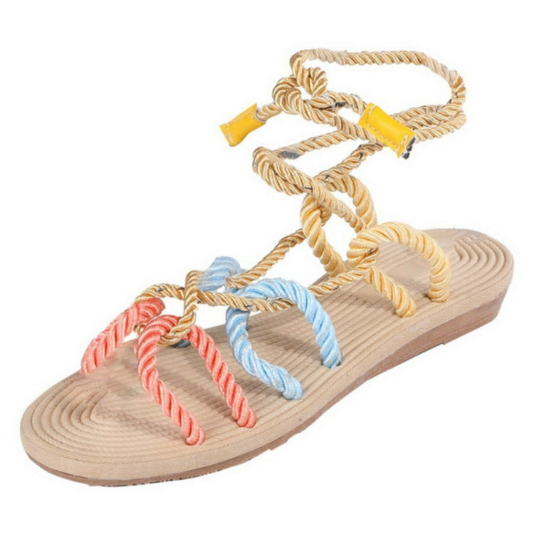 Women Sandals Stagger Hemp Rope Shoes Reluova