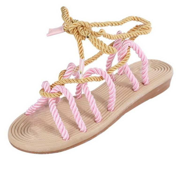 Women Sandals Stagger Hemp Rope Shoes