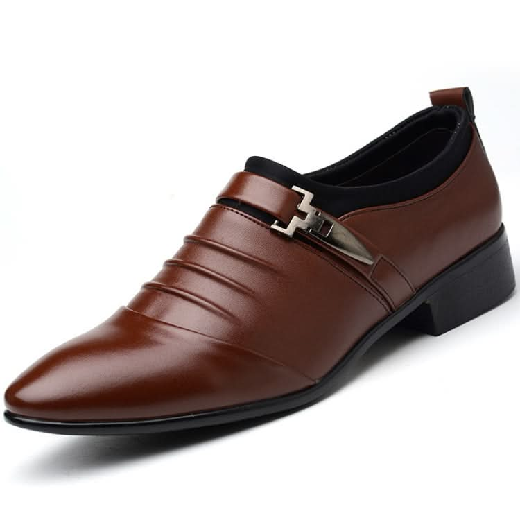 Men Set Business Dress Shoes PU Leather Pointed Toe Oxfords Shoes, Series 1 Reluova