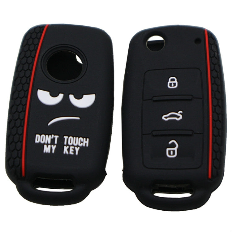 Do not Touch My Key Style Silicone Car Key Cover for Volkswagen Jetta Polo Passat Skoda Tiguan Golf