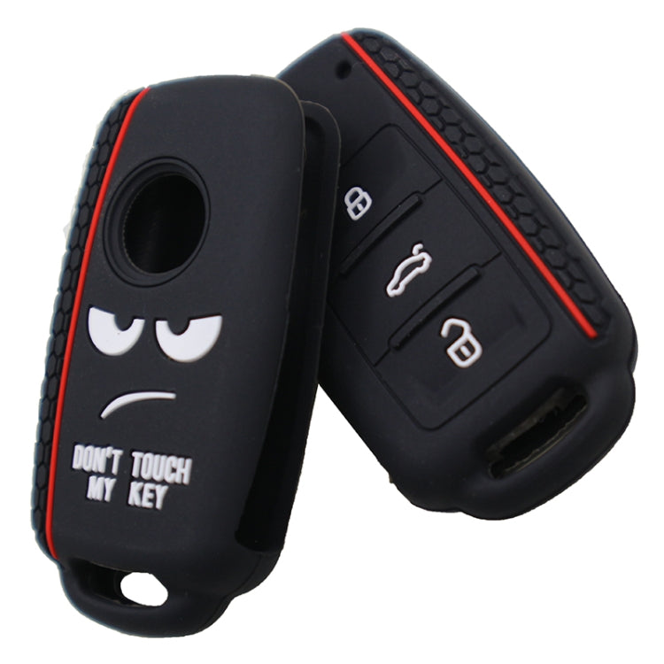 Do not Touch My Key Style Silicone Car Key Cover for Volkswagen Jetta Polo Passat Skoda Tiguan Golf