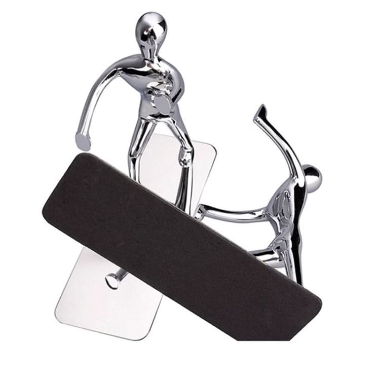 Pair Small Person Standing Decoration Creative Desk Bookshelf Metal Book Push Plate Reluova