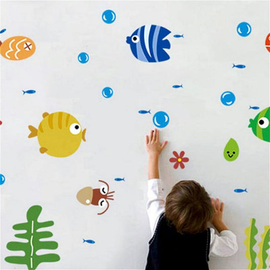 Kindergarten Cartoon Marine Animal Decoration Waterproof Baby Room Bathroom Wall Sticker My Store