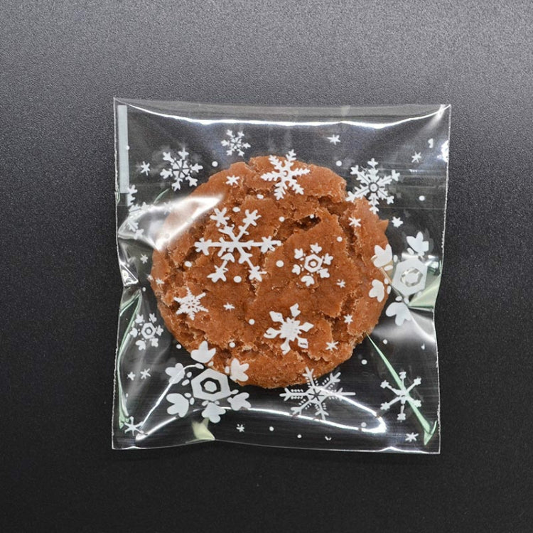 1 Packs Snowflake Christmas Candy Cookie Snack Bag Self-adhesive Gift Bag