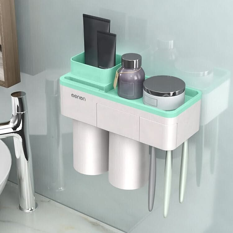 Free Punching Toothbrush Holder Set Bathroom Shelf