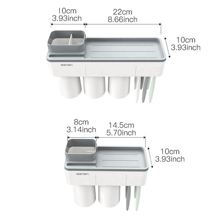 Free Punching Toothbrush Holder Set Bathroom Shelf