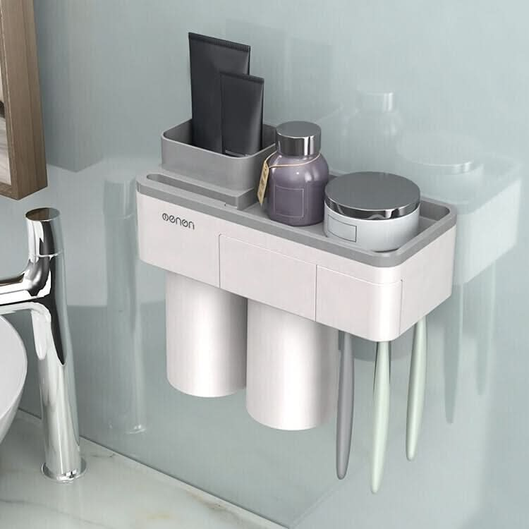 Free Punching Toothbrush Holder Set Bathroom Shelf