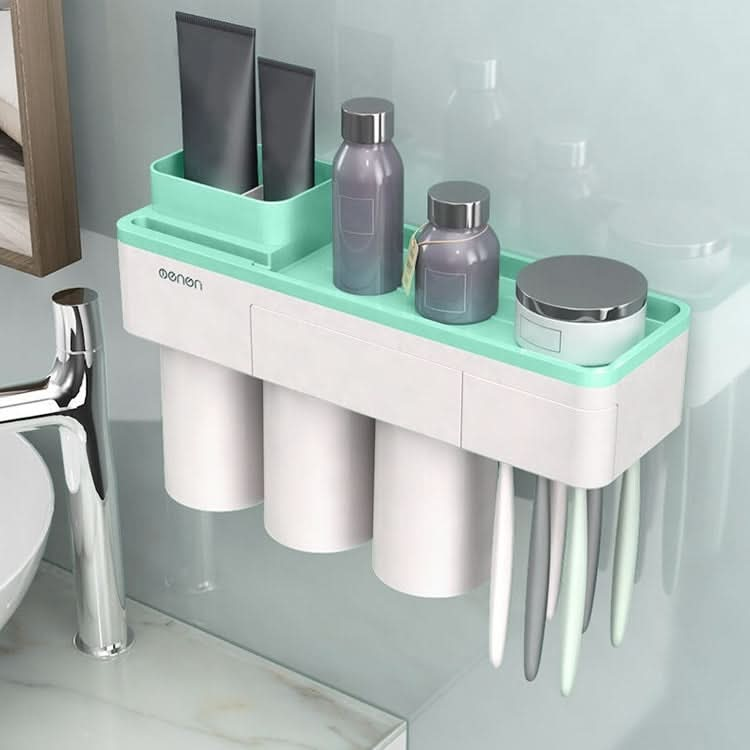 Free Punching Toothbrush Holder Set Bathroom Shelf