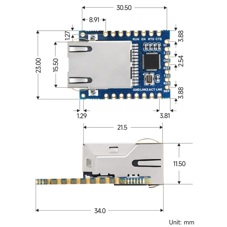 Waveshare UART TO ETH (B) TTL UART To Ethernet Mini Module My Store