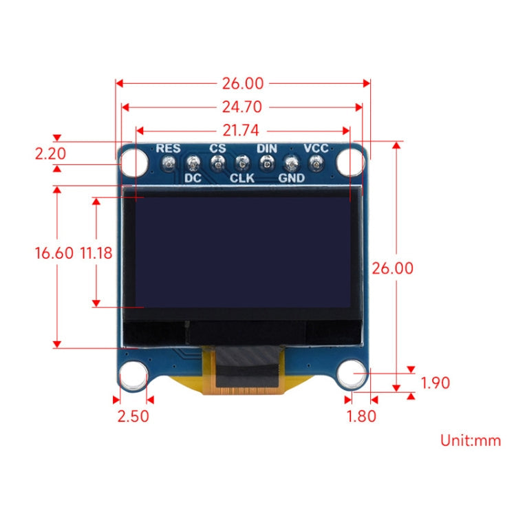 Waveshare 0.96 inch OLED Display Module, 128×64 Resolution, SPI / I2C Communication Reluova