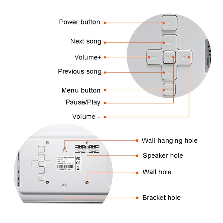 DPF-706 7 inch Digital Photo Frame LED Wall Mounted Advertising Machine Reluova